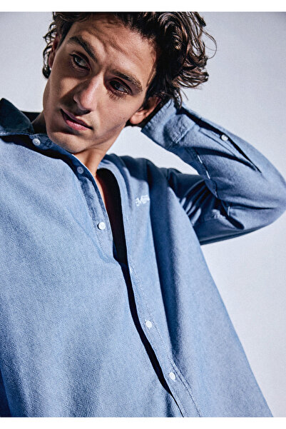 Mavi MVJNS besticktes Hemd mit lockerer Passform / lockerem, bequemem Schnitt...