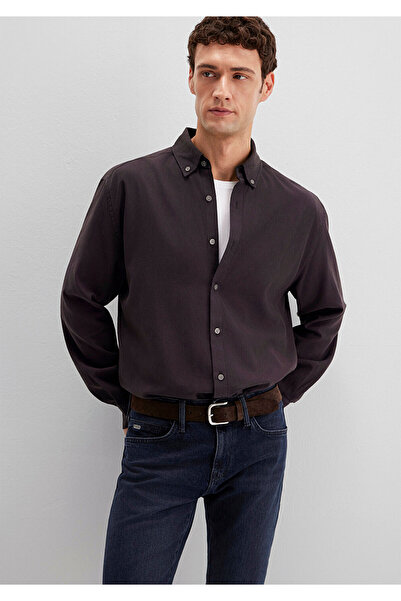 Mavi Locker geschnittenes braunes Herrenhemd M0211751-91404