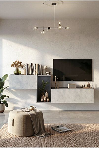 Yurudesign Redkeep Tv Ünitesi Beton-Taş 227cm KBL2-GT