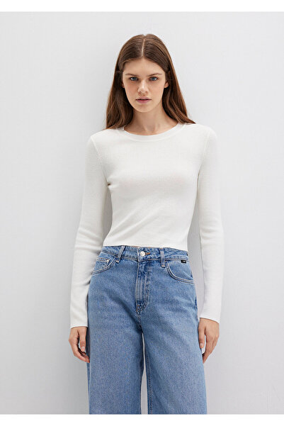 Mavi Crew Neck Ecru Crop Sweater Crop / Short Cut 1710474-70057