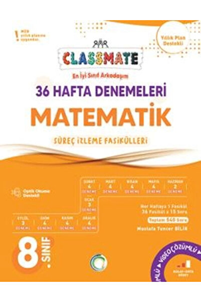 Okyanus Yayınları 8. Sınıf Classmate 36 Hafta Denemeleri Matematik Süreç İz. ...