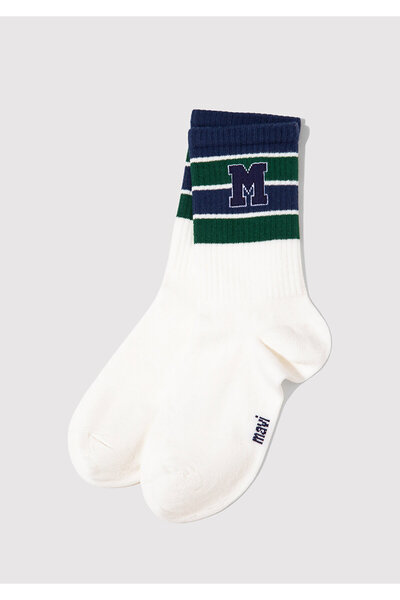 Mavi Logo Detailed White Socks 1912828-26829