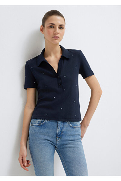 Mavi Mini με τύπωμα Navy Blue Μπλούζα πόλο Εφαρμοστό / Στενή εφαρμογή 1612691...