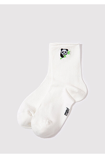 Mavi Panda Embroidered Ecru Socks 1913248-70048