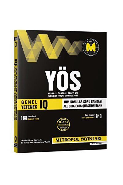 Metropol Yayınları YÖS GENEL YETENEK (IQ) TÜM KONULAR SORU BANKASI