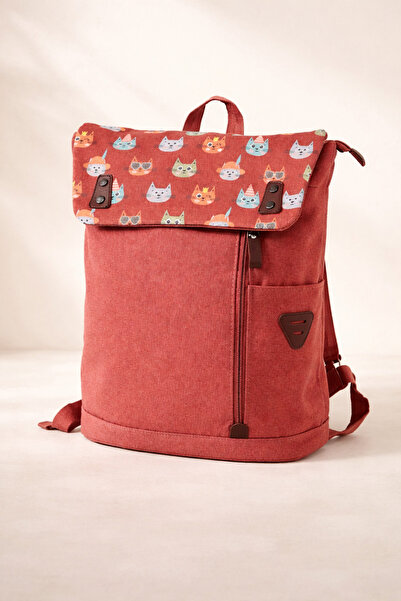 esdekor Cats Vintage Kedi Desenli Unisex Laptop Sırt Çanta 15.6 Inç Uyumlu 1 ...