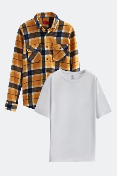 D'S Damat Μπλουζάκι Ξυλοκόπος Mustard Groom Regular Fit - T-Shirt