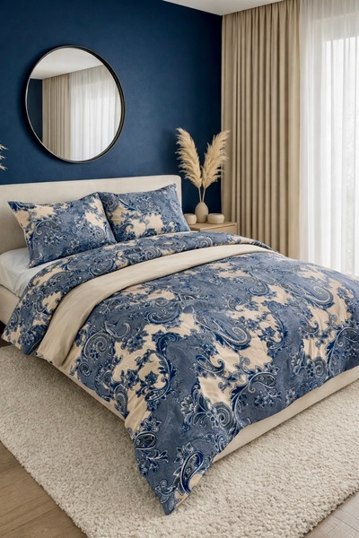 Güvenal Σετ Παπλωματοθήκης Διπλού Κρεβατιού με Ελαστικό Σεντόνι Premium |   Λ...