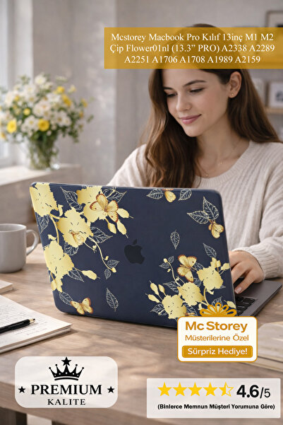 Mcstorey Macbook Pro Kılıf 13inç M1 M2 Çip Flower01nl (13.3" PRO) A2338 A2289...
