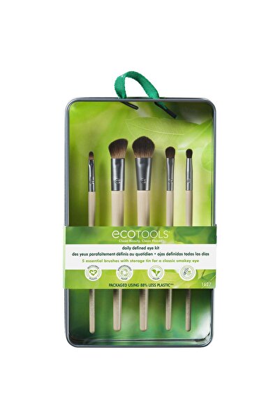 Ecotools ايكوتولز مجموعة من 5 فرش مكياج يومية محددة للعيون ، مع صينية تخزين (1627)