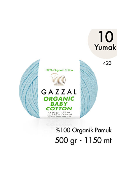 Gazzal Bumbac organic pentru bebeluși, pachet de 10 bucăți, fire de bumbac or...