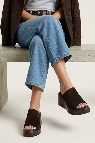 Ziya , Women's Genuine Leather Padded Slippers 1611047Z1700 Brown