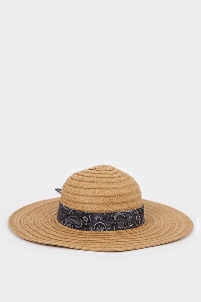 DeFacto Γυναικείο ψάθινο καπέλο Πουά Με σχέδιο M8840AZ22SM