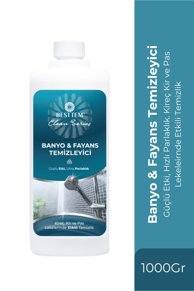 BESTTEM Banyo & Fayans Temizleyici – Doğal Bitki Asitleri ile Parlak ve Hijye...