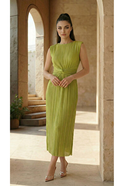 LAMİFUSTORE Φόρεμα DANIEL με πλισέ και λεπτομέρεια στη μέση