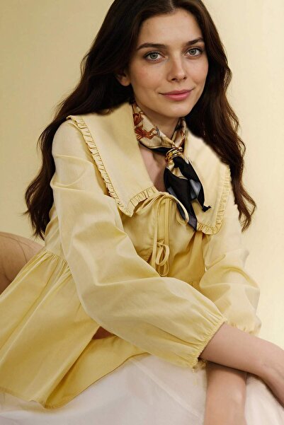 DeFacto Πουκάμισο ποπλίνας με δέσιμο στο λαιμό H0279AX26SP