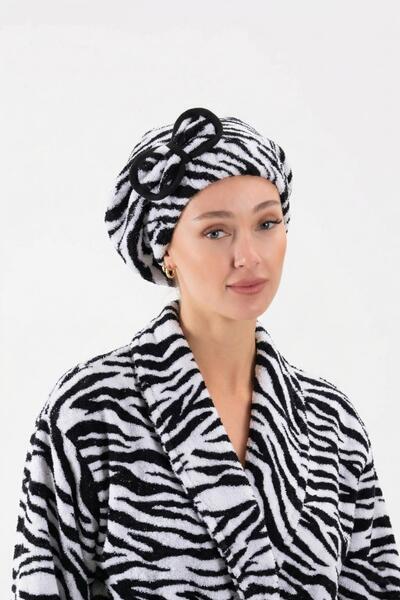 Ender Home Ελαστική πετσέτα στεγνώματος κεφαλιού με εμπριμέ φιόγκο