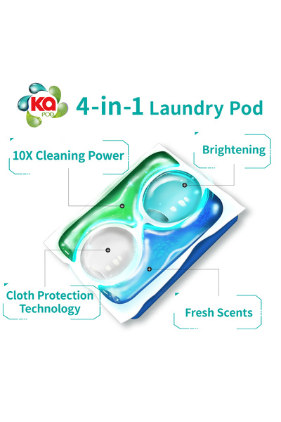 KA 4 in 1 PODS, 99.9% Anti-Bacterial Laundry Detergent, German Formulated, Pack of 2 X 48 Capsules