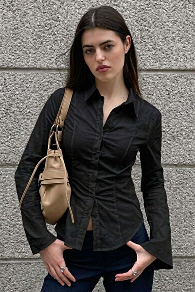 Seeh Μαύρο μακρυμάνικο εφαρμοστό πουκάμισο SH356