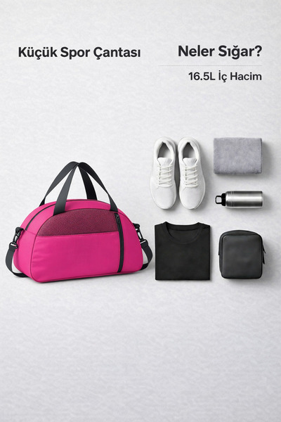 KAFF Μικρή ροζ τσάντα ταξιδιού με ρυθμιζόμενο λουράκι ώμου με μπροστινή τσέπη...