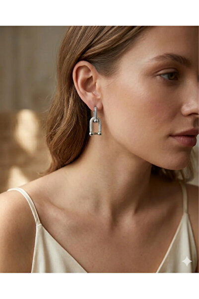 Siya Silver Zircon Stone Brand Model Tiffany Steel Earrings