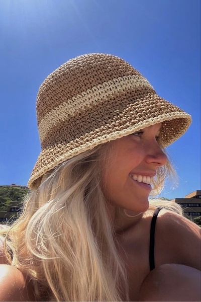 keisy Χειροποίητο Πλεκτό Ψάθινο Καπέλο Premium Bucket