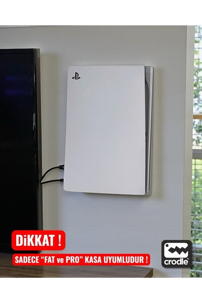 Crodle Ps5 Fat Kasa için Duvar Montaj Standı Yerden Tasarruf Rahat Hava Akışı...