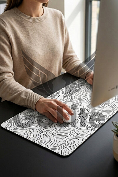 GoLite Classic - 70x30 Topography B Gaming Oyuncu Mouse Pad Kaymaz Taban Büyük Klavye Fare Altlığı Mousepad