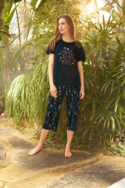 Aydoğan Lodos Store Γυναικείο κοντομάνικο σετ πιτζάμες Κάπρι Βερμούδα καλοκαι...