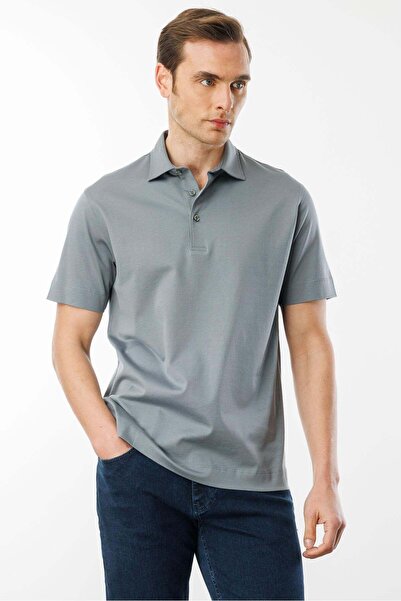 Desen Triko Ανδρικό μπλουζάκι Mercerized με γιακά Polo A.Gray
