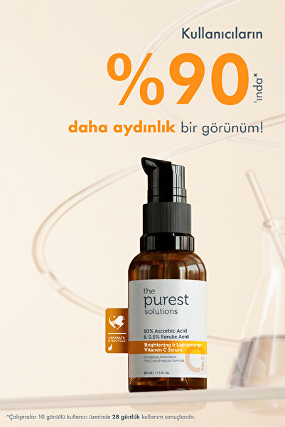 The Purest Solutions C Vit Aydınlatıcı Ve Ton Eşitleyici Bakım Serumu 30 ml %10 Ascorbic Acid & Ferulic Acid %0,5