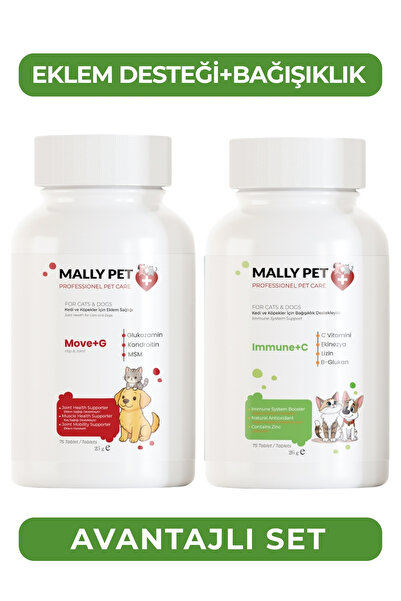 MALLY PET PROFESSIONEL PET CARE Kediler ve Köpekler İçin Glukozamin ve Vitami...