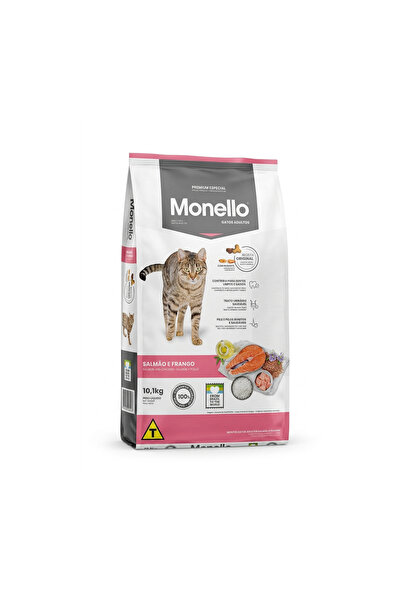 Monello طعام مونيللو جاف للقطط البالغة بالسلمون والدجاج - 10.00 كجم