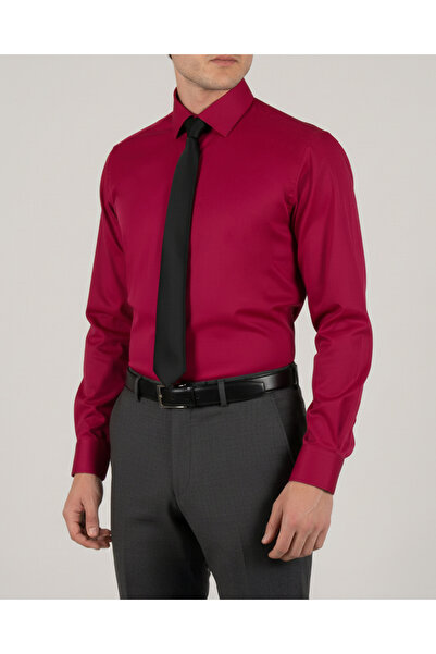 TerziAdemAltun Πουκάμισο με γιακά ανδρική γραβάτα ιταλικού στυλ κόκκινο T14249