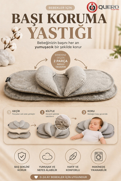 SoftGuard Baby Head Protection and Support Pillow, Newborn Head Styling Support Pillow