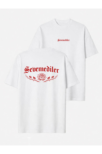 Vatkalimon Unisex %100 Pamuk Oversize Yuvarlak Yaka Baskılı T-shirt