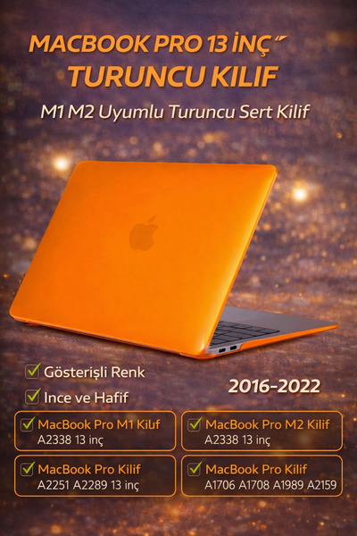Mcstorey MacBook Pro 13 inç Kılıf M1 M2 Uyumlu Kristal Parlak Sert Hard Case ...