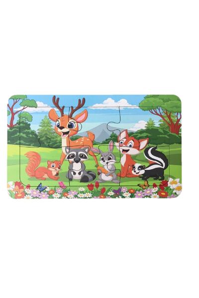 Trendy Toys Ahşap Puzzle Ilk Yapbozum 3 Adet 6 Parçalı 18x11cm