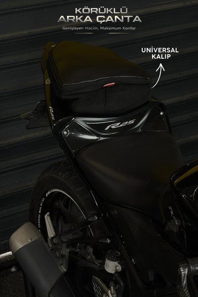 Motobros Yamaha R25 Arka Çanta Arka Artçı Koltuk Çantası (Kask Sığabilir)