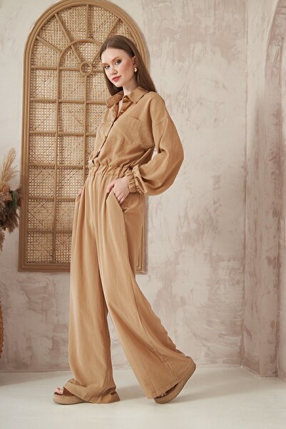 Yıldızistan Γυναικεία φόρμα Karamel Με τσέπες με ελαστικό μανίκι στη μέση, μα...