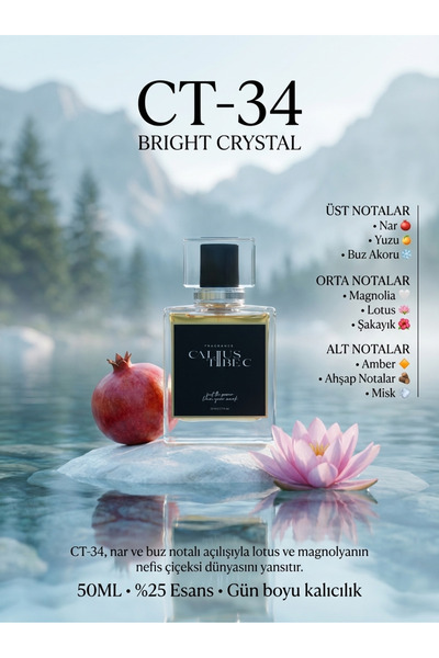 Calius Tibec CT-34 Bright Crystal Muadili Parfüm EDP Yuzu - Nar- Buz - Şakayı...