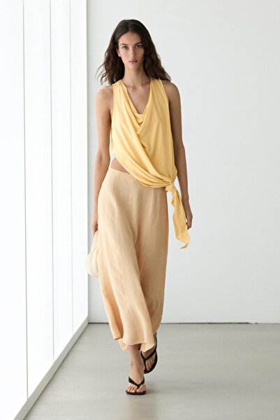 Massimo Dutti Dökümlü kloş etek