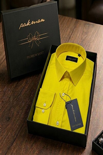 Pakman Slim Fit Dacron Erkek Gömlek - Hediye Kutulu