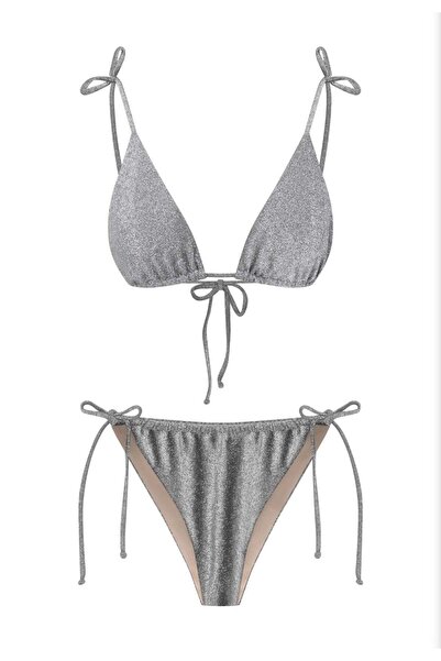 AQUELLA Lurex Simli Üçgen Bikini Takımı 210-1100
