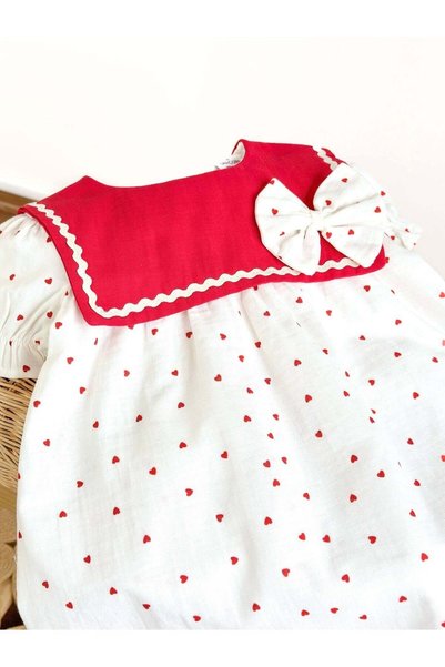 Sweet Luna Unicorn Heart Patterned Square Neck Dress