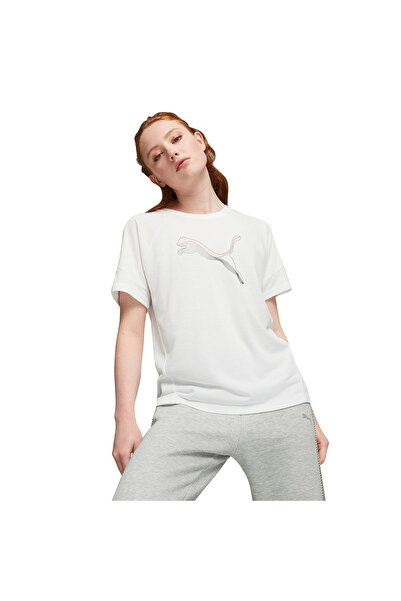 Puma Evostripe Γυναικείο λευκό μπλουζάκι casual στυλ 67607002