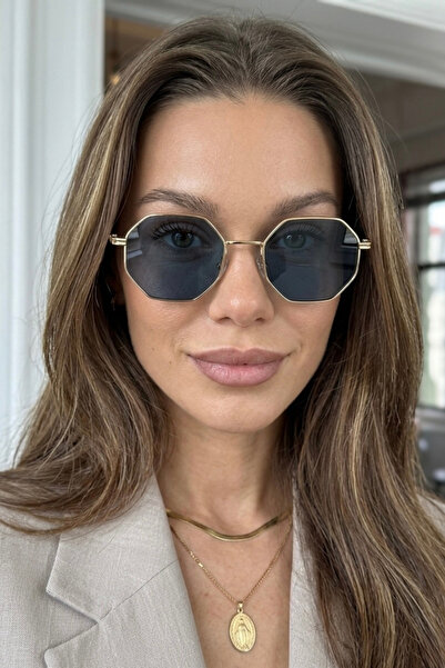 Chunky Frame Unisex  Siyah Geometrik Güneş Gözlüğü