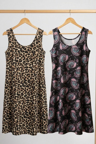 COTENCONCEPT 2-Piece A-Line Comfortable Dress with Drapey Thick Straps