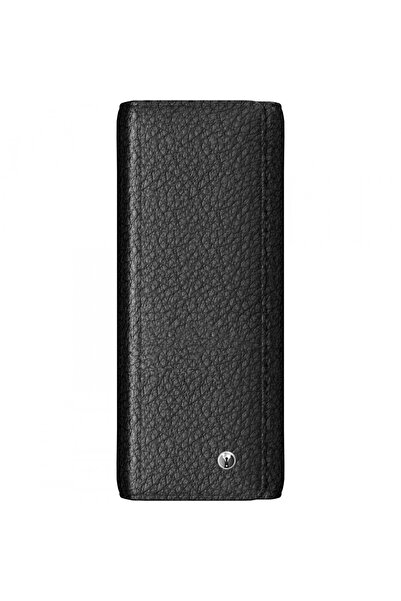 Scrikss Dr2108-1 Leather Double Pen Case Black -- Pen Basket --