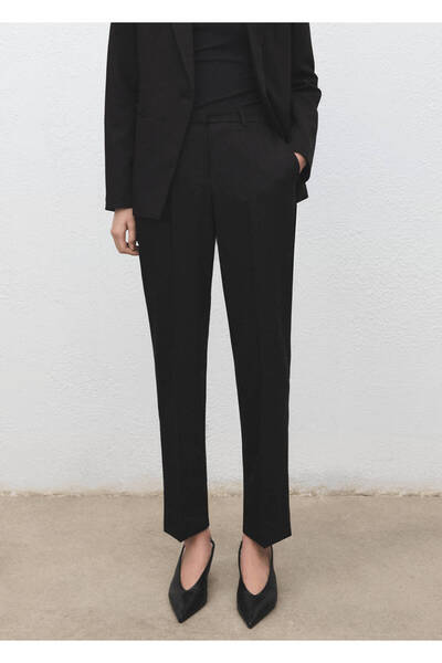 Plain cut fabric pants